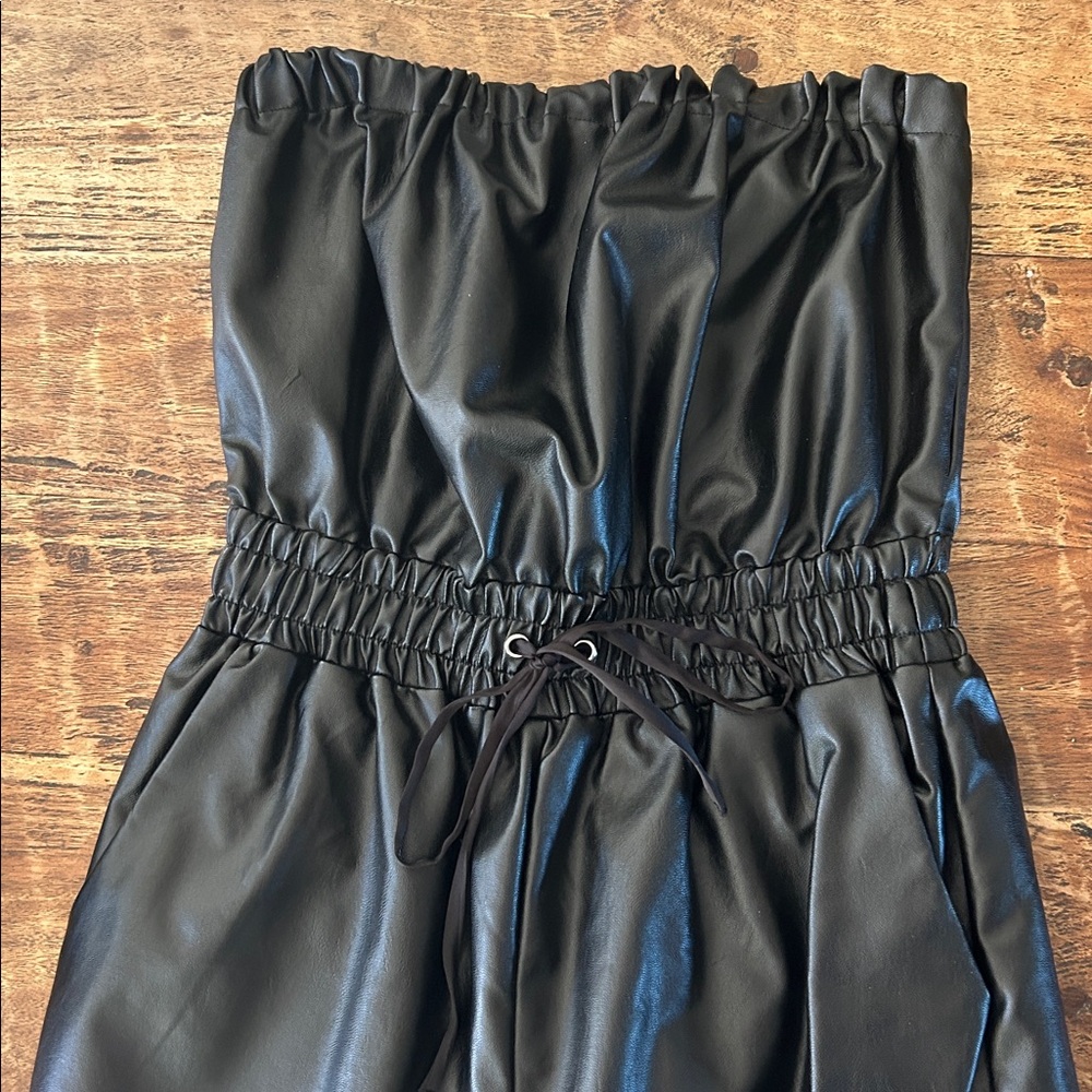Lovers+Friends Strapless Faux Leather Jumpsuit - Picture 3 of 4